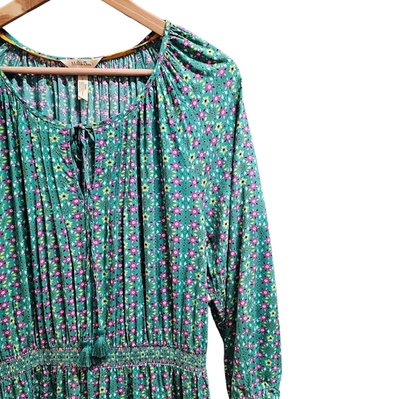 Matilda Jane Age Of Aquarius Floral Long Sleeve Peasant Dress Large Cottagecore - Picture 6 of 10